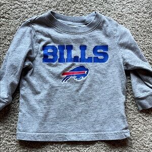 12 Month Long Sleeve Shirt with Bills Logo - Gray Buffalo Bills